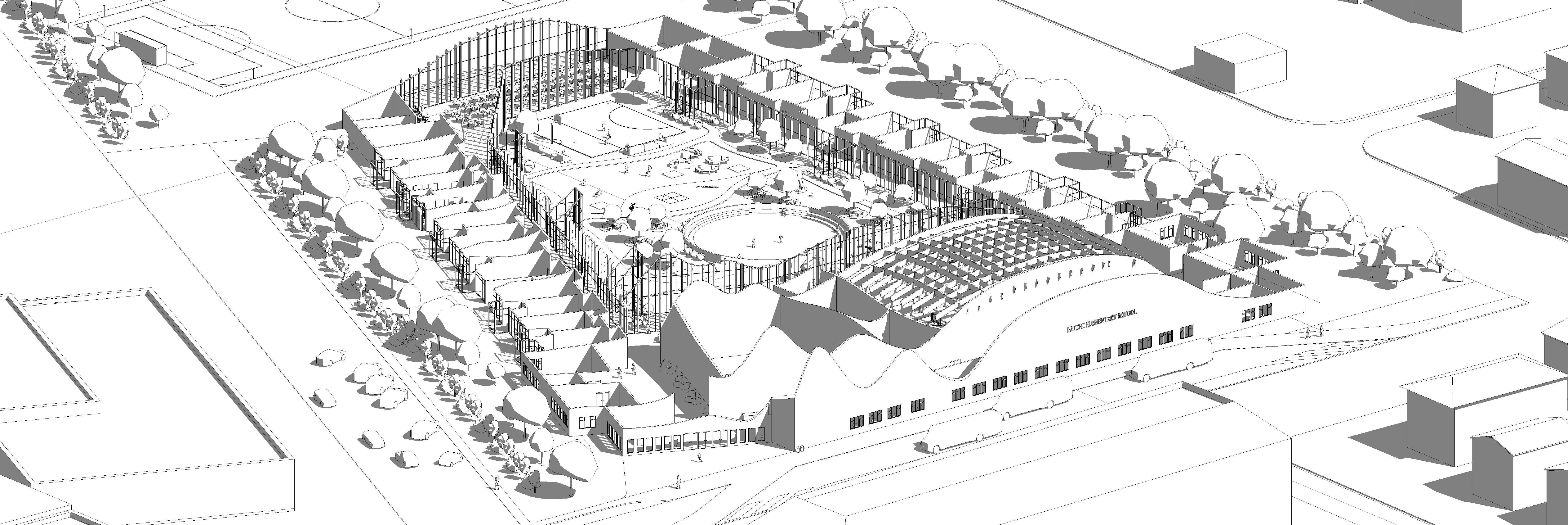 Axonometric view of the project