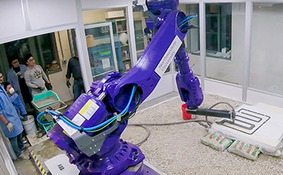 Purple robotic arm