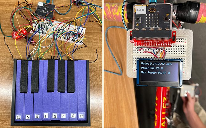 Musical Keyboard (l) and Bike Powermeter (r)