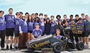 Formula racing team with their car