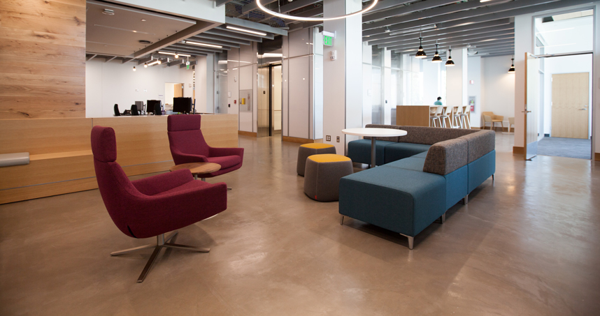 Public Square is a common area for faculty, students, and visitors to relax and meet.