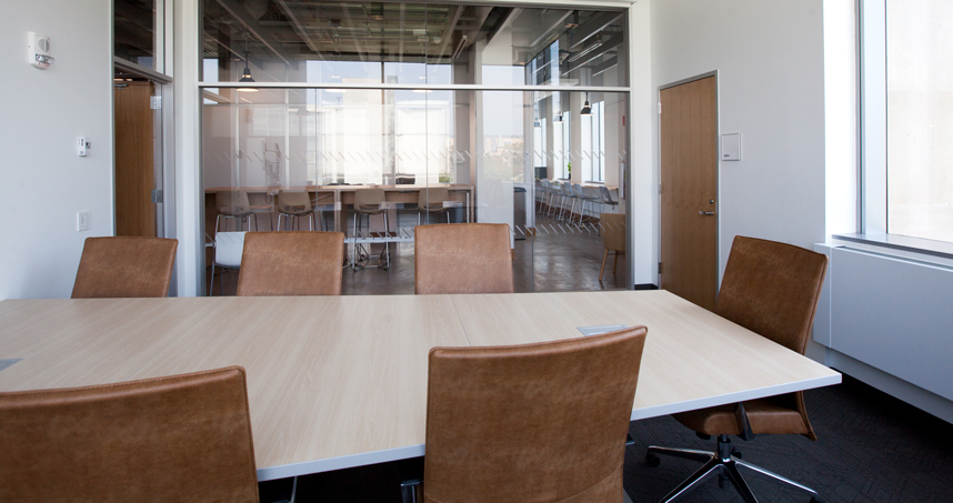 The space includes a 287-square-foot conference room that seats eight people.