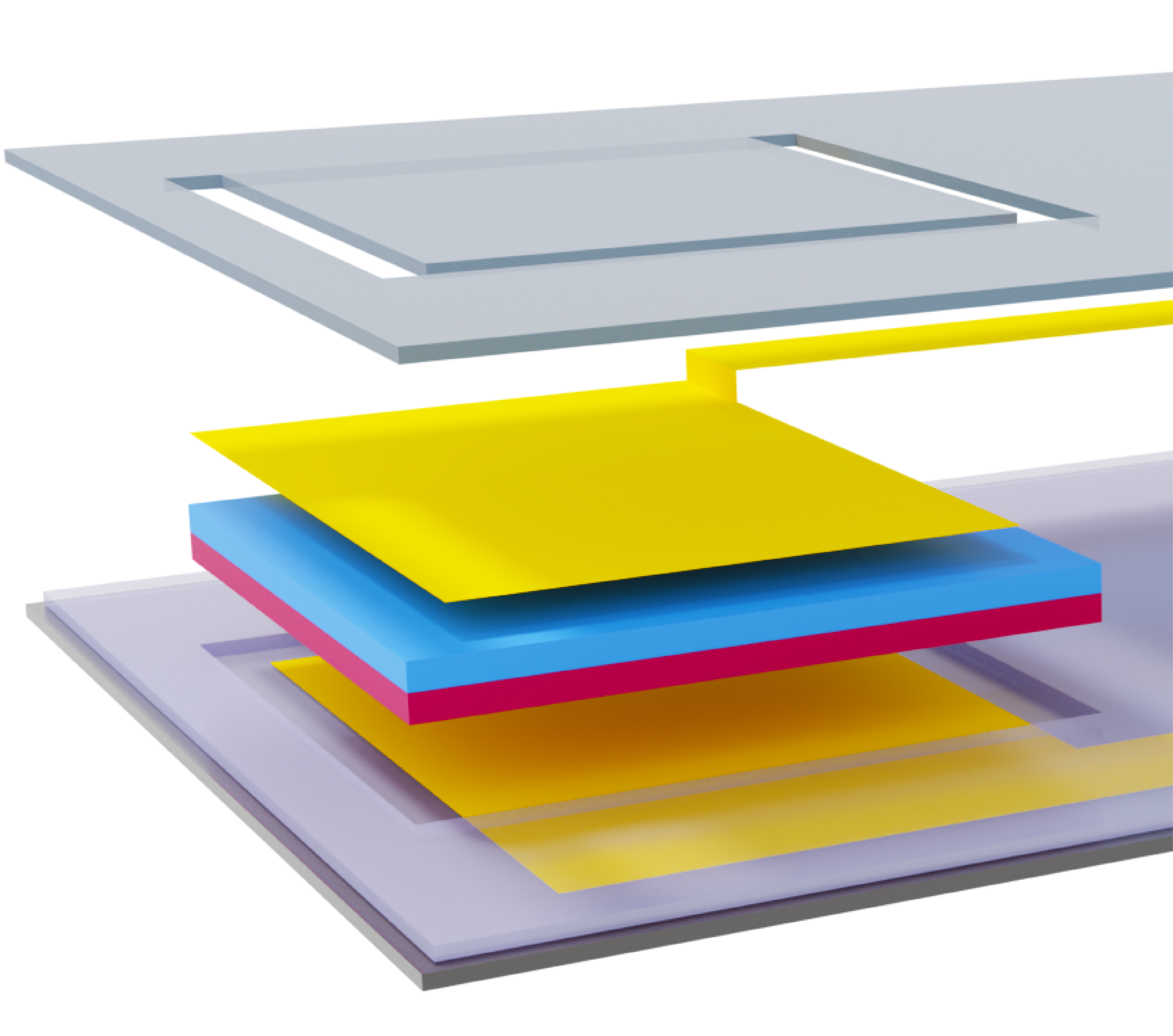 This is a schematic of the novel bilayer transistor using an innovative vertical design.