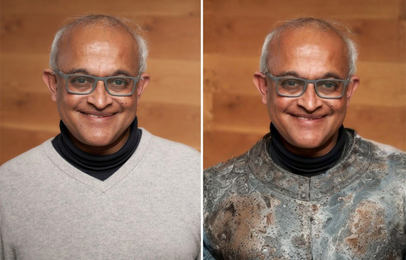 A real image of researcher V.S. Subrahmanian (left) and a fake version of him wearing battle dress. Deepfake content has been used to dupe viewers, spread fake news, sow disinformation, and perpetuate hoaxes across the internet. Earlier this year, Subrahmanian launched a new platform for detecting deepfakes, which is now available to a limited number of verified journalists.