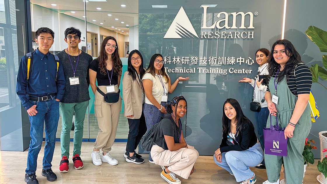 Students on the Taiwan Global Engineering Trek toured the Lam Research training center in Hsinchu.