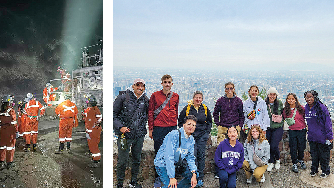 Students on the Chile Global Engineering Trek took a funicular up San Cristóbal Hill to experience views of Santiago.