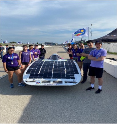 NUSolar team photo with solar car